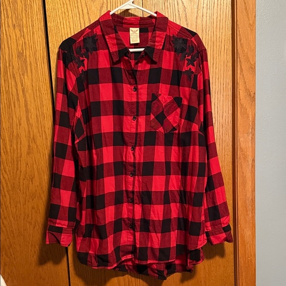 Faded Glory Red and Black Checkered Shirt - Picture 1 of 5
